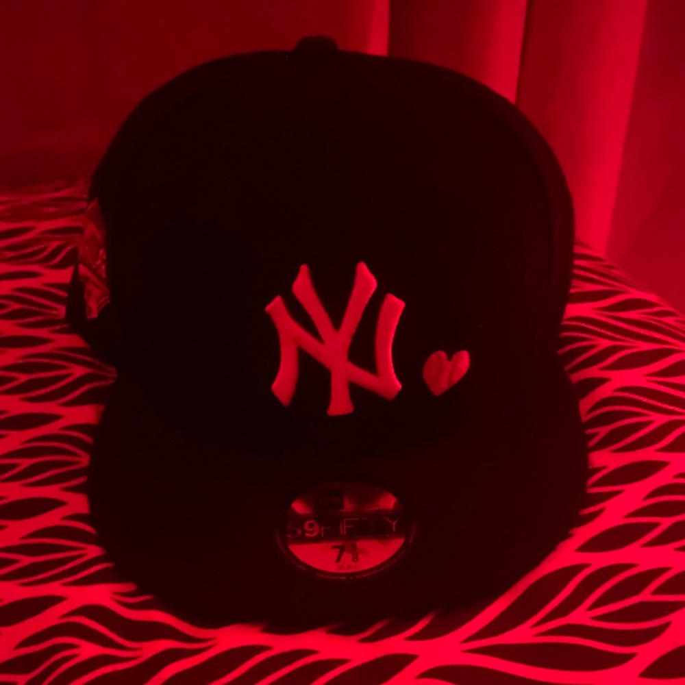New Era Black Hat with Red Accents